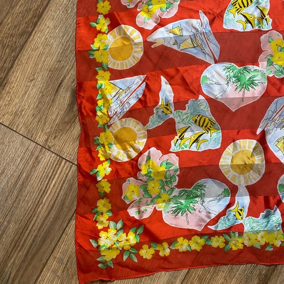 vintage Adrienne Vittadini silk scarf. - Picture 3 of 7